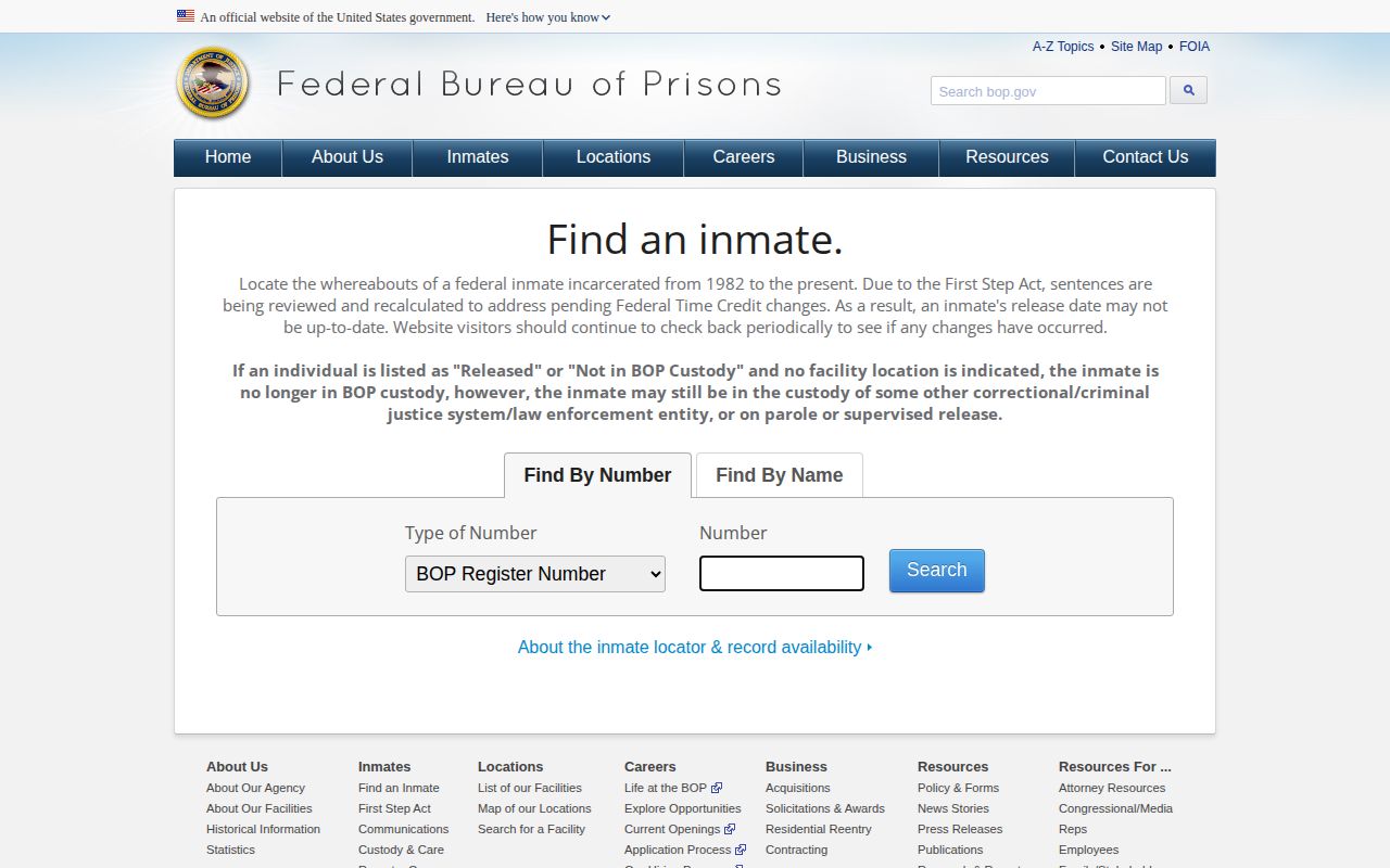 Federal BOP released inmate locator used after Walton County custody